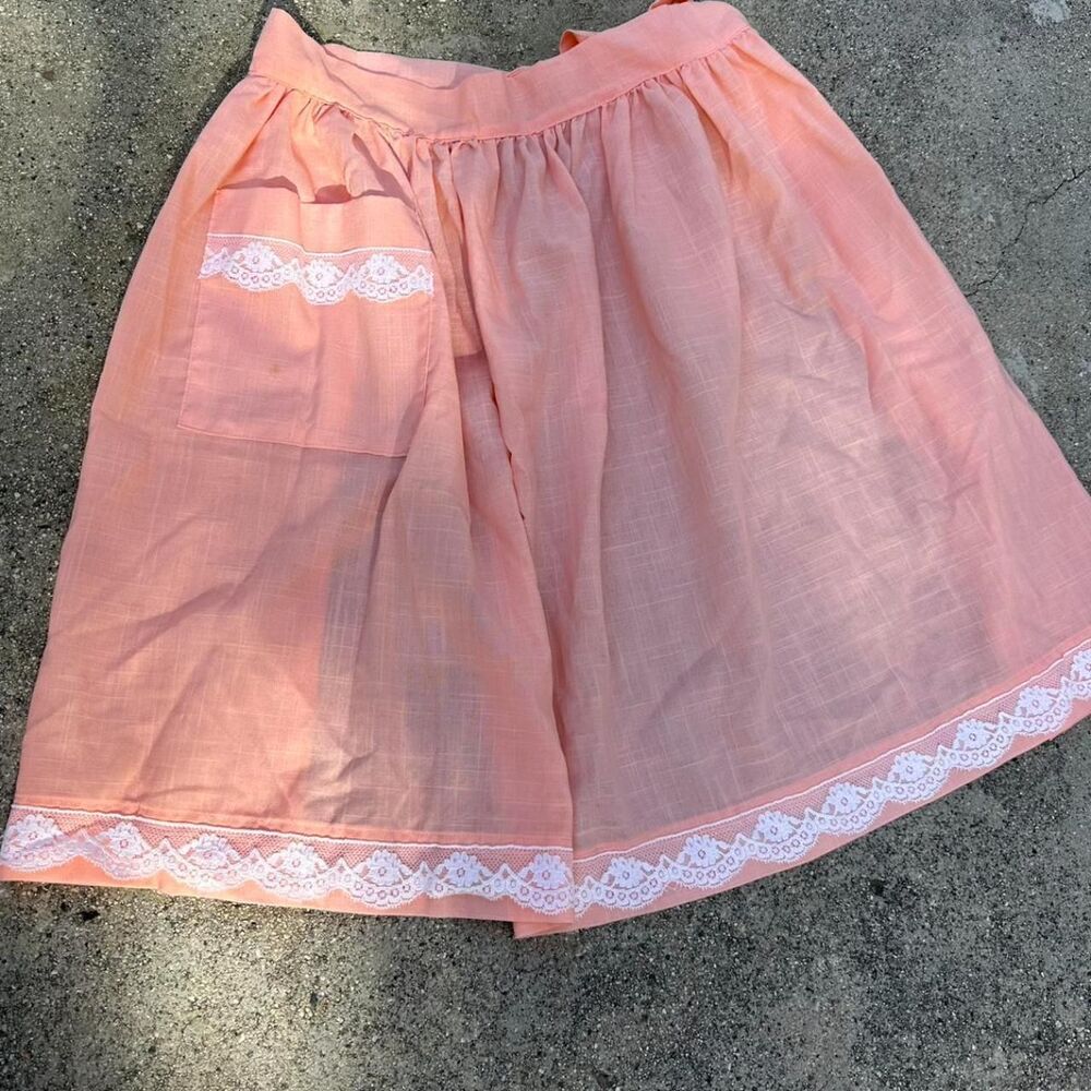 Vintage Pink Lace-lined Apron